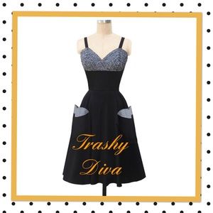 Trashy Diva Apple Pie Dress in Black Gingham